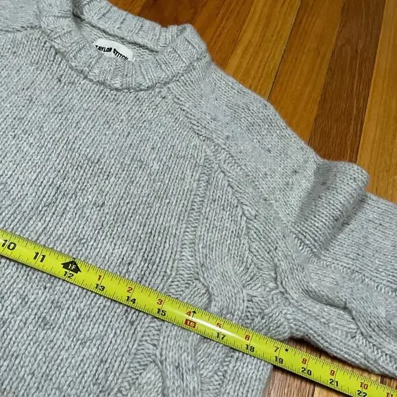 Taylor Stitch The Topside Sweater in Natural Cable Knit 36 XS Merino Wool Blend